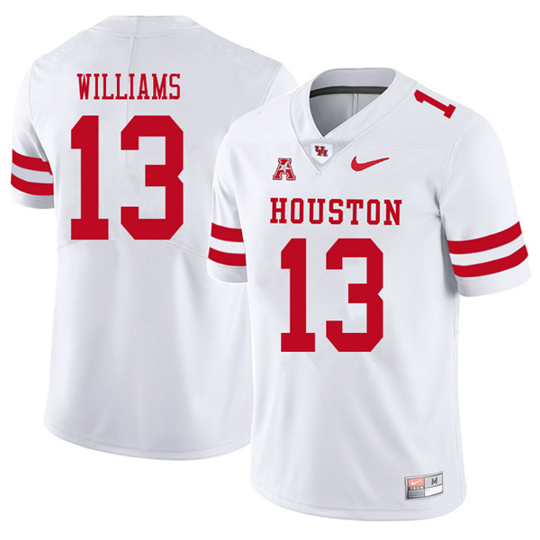 2018 Men #13 Joeal Williams Houston Cougars College Football Jerseys Sale-White